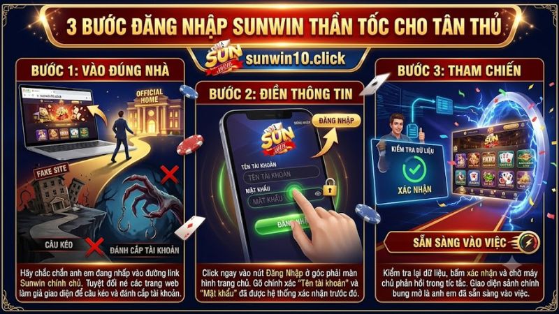 Hướng dẫn 3 bước đăng nhập Sunwin an toàn qua link web chuẩn