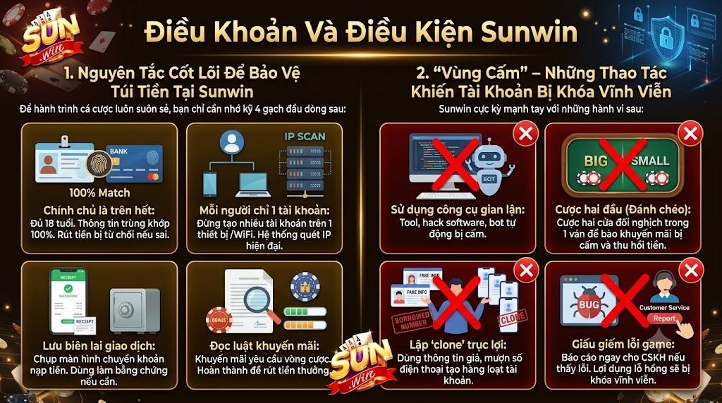 Điều Khoản Và Điều Kiện Sunwin: Nắm Trọn Điều Khoản Để Rút Tiền "Mượt Mà"