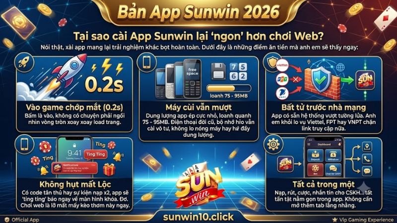Lý do nên chơi bản app hơn là chơi bản web