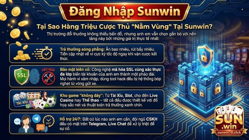 Lý do cược thủ tin chọn đăng nhập Sunwin mỗi ngày để săn thưởng
